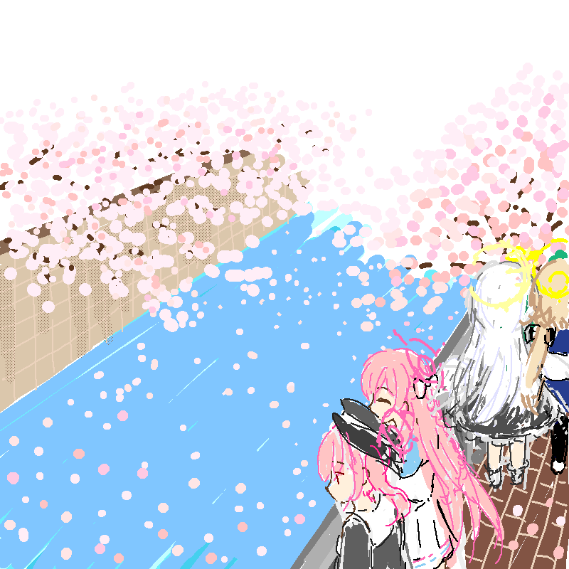 桜と補習授業部   by ムニメグ 800 x 800